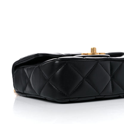 Chanel Lambskin Enamel Quilted Mini Pending CC Square Flap Black 8 of 11