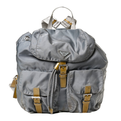 Prada Nylon Vela Double Buckle Backpack Grey 1 of 14