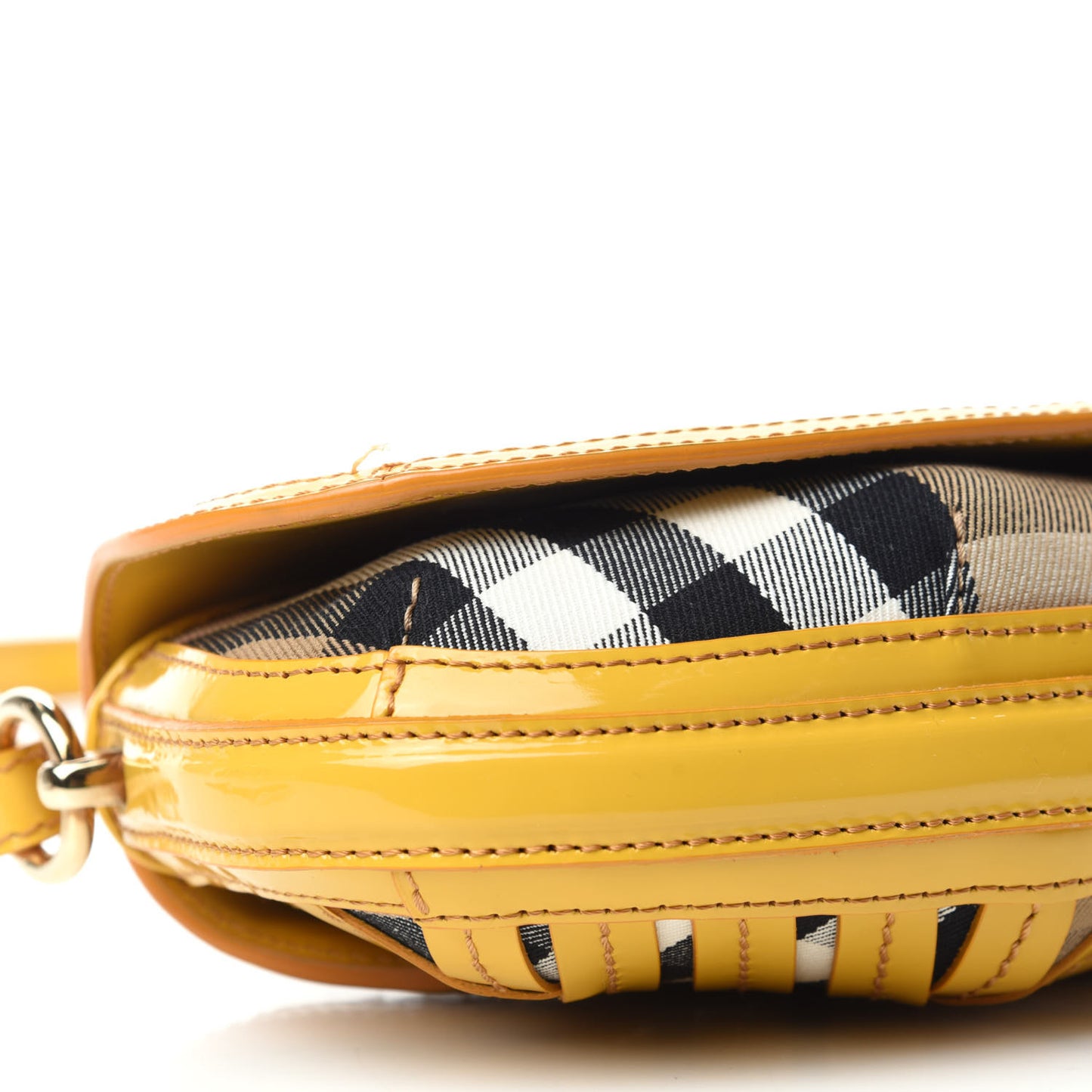 Patent Lilford Check Crossbody Bag Yellow