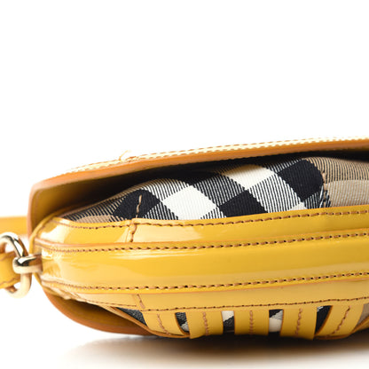 Burberry Patent Lilford Check Crossbody Bag Yellow 6 of 12