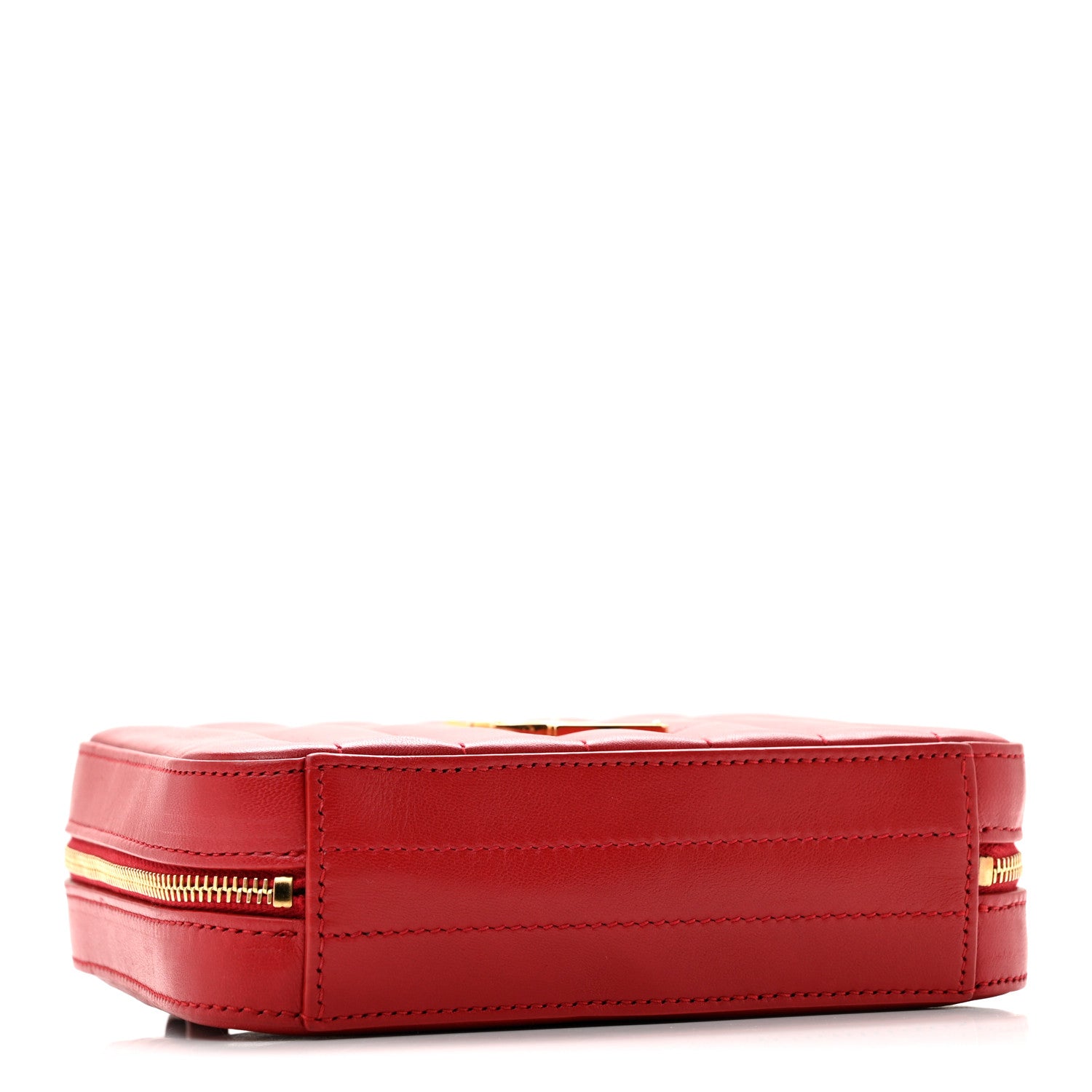Saint Laurent Lambskin Matelasse Vicky Monogram Belt Bag Eros Red 4 of 11