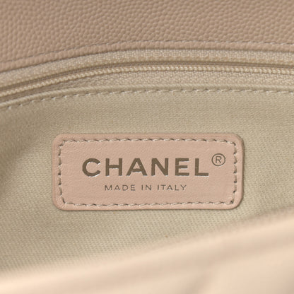 Chanel Caviar Chevron Quilted Small Coco Handle Flap Light Beige 6 of 9