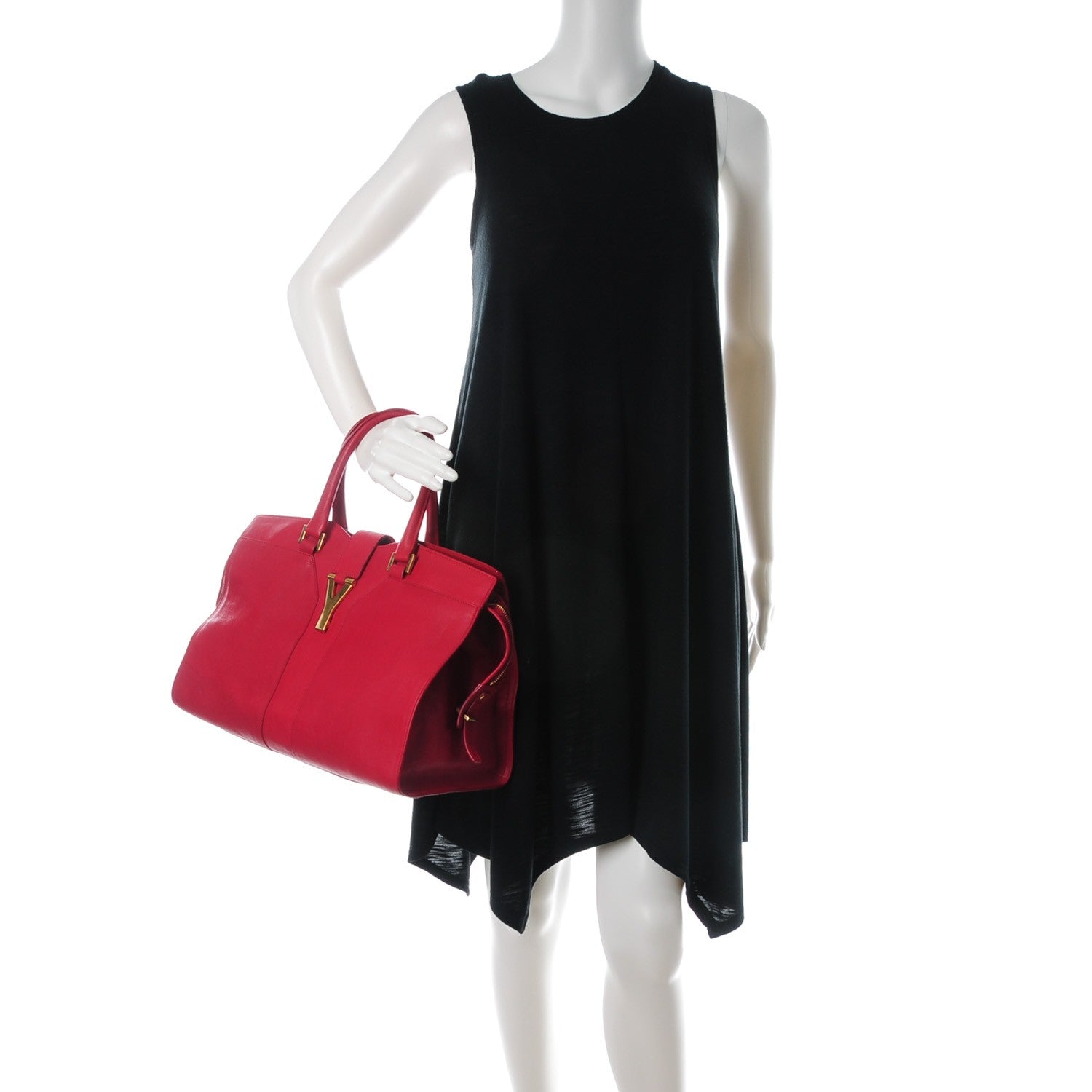 Saint Laurent Sheepskin Medium Cabas ChYc Red 2 of 7