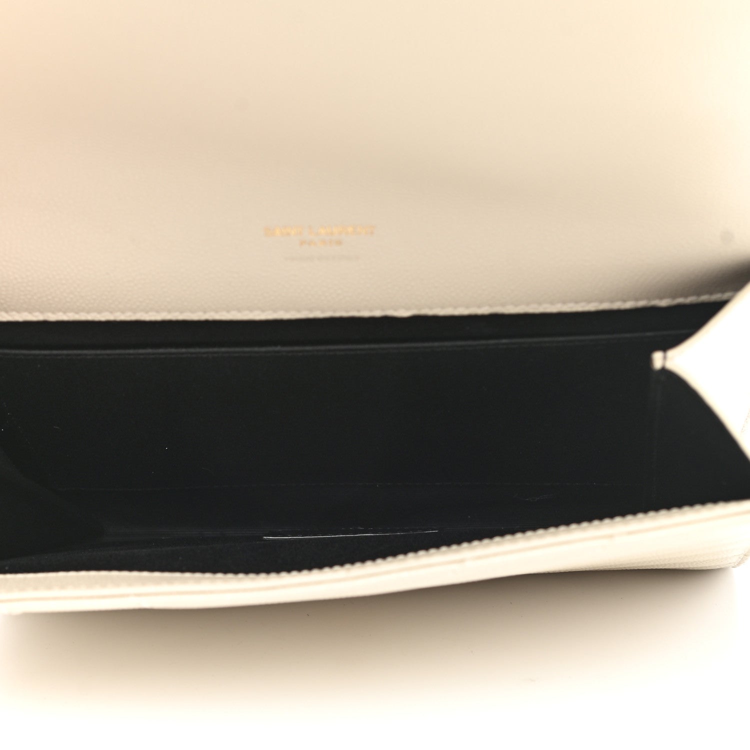 Saint Laurent Grain De Poudre Matelasse Chevron Monogram Envelope Clutch Crema Soft 5 of 8