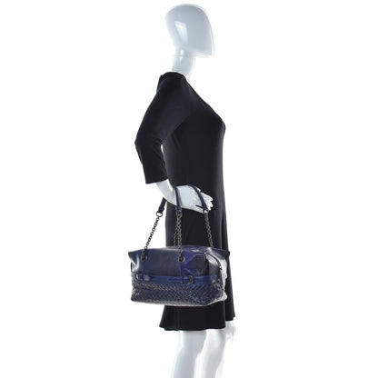 Bottega Veneta Ayers Intrecciato Chain Shoulder Bag Blue 2 of 12