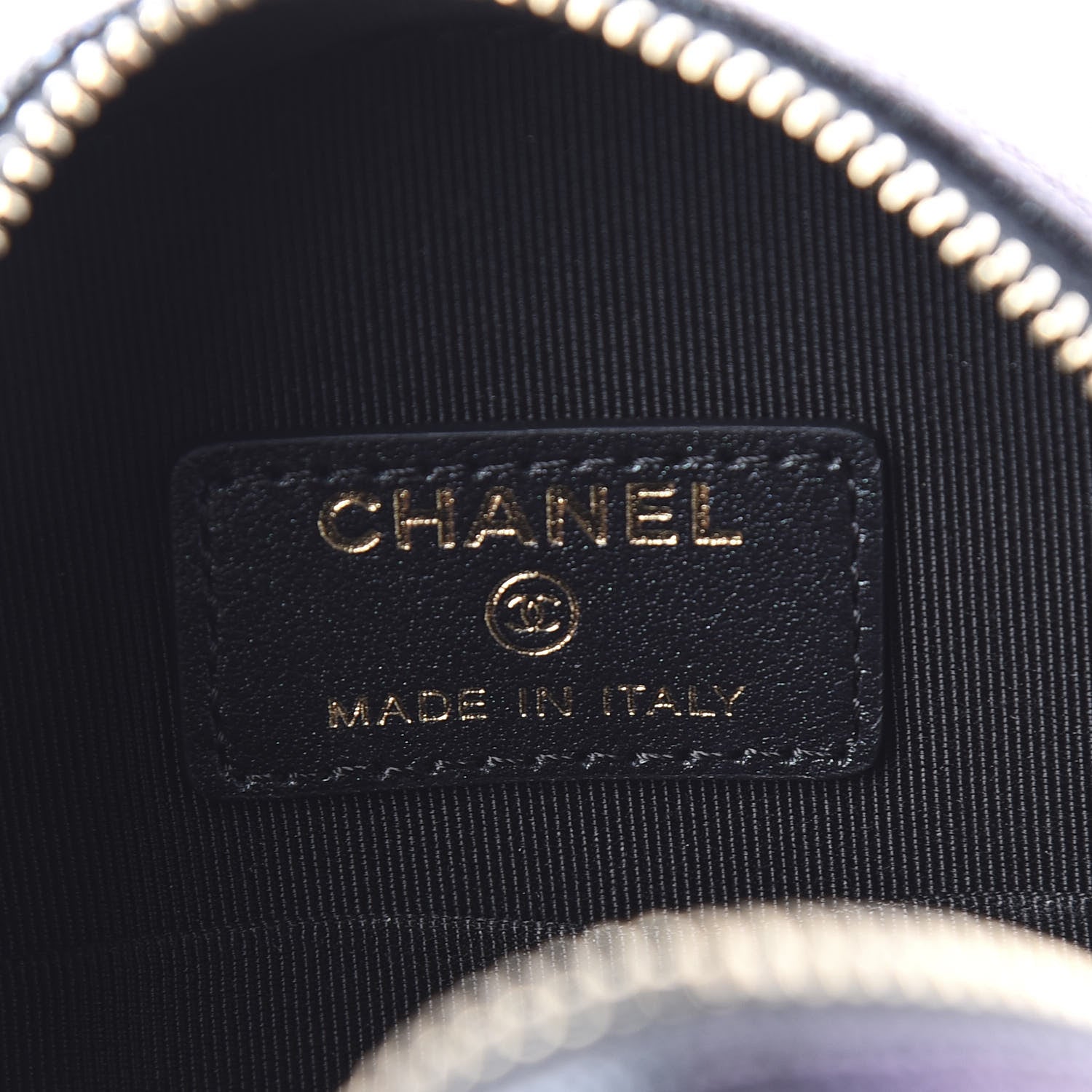 Chanel Iridescent Caviar Quilted Round Clutch With Chain Black 5 of 9