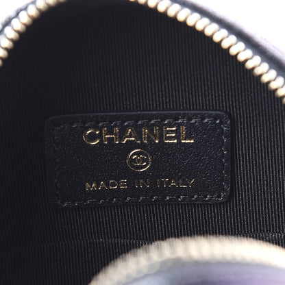 Chanel Iridescent Caviar Quilted Round Clutch With Chain Black 5 of 9