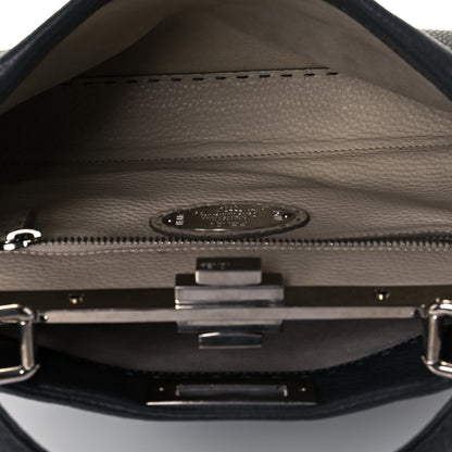 Fendi Cuoio Romano Selleria Bi-Color Medium Peekaboo Iconic Satchel Asfalto Latte 4 of 15