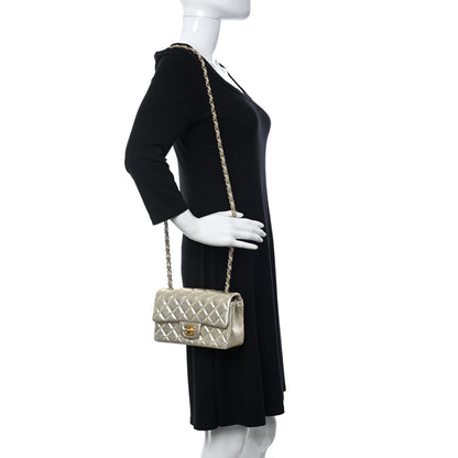 Chanel Metallic Lambskin Quilted Mini Rectangular Flap Gold 2 of 10