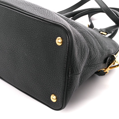 Prada Vitello Daino Dome Satchel Black 12 of 14