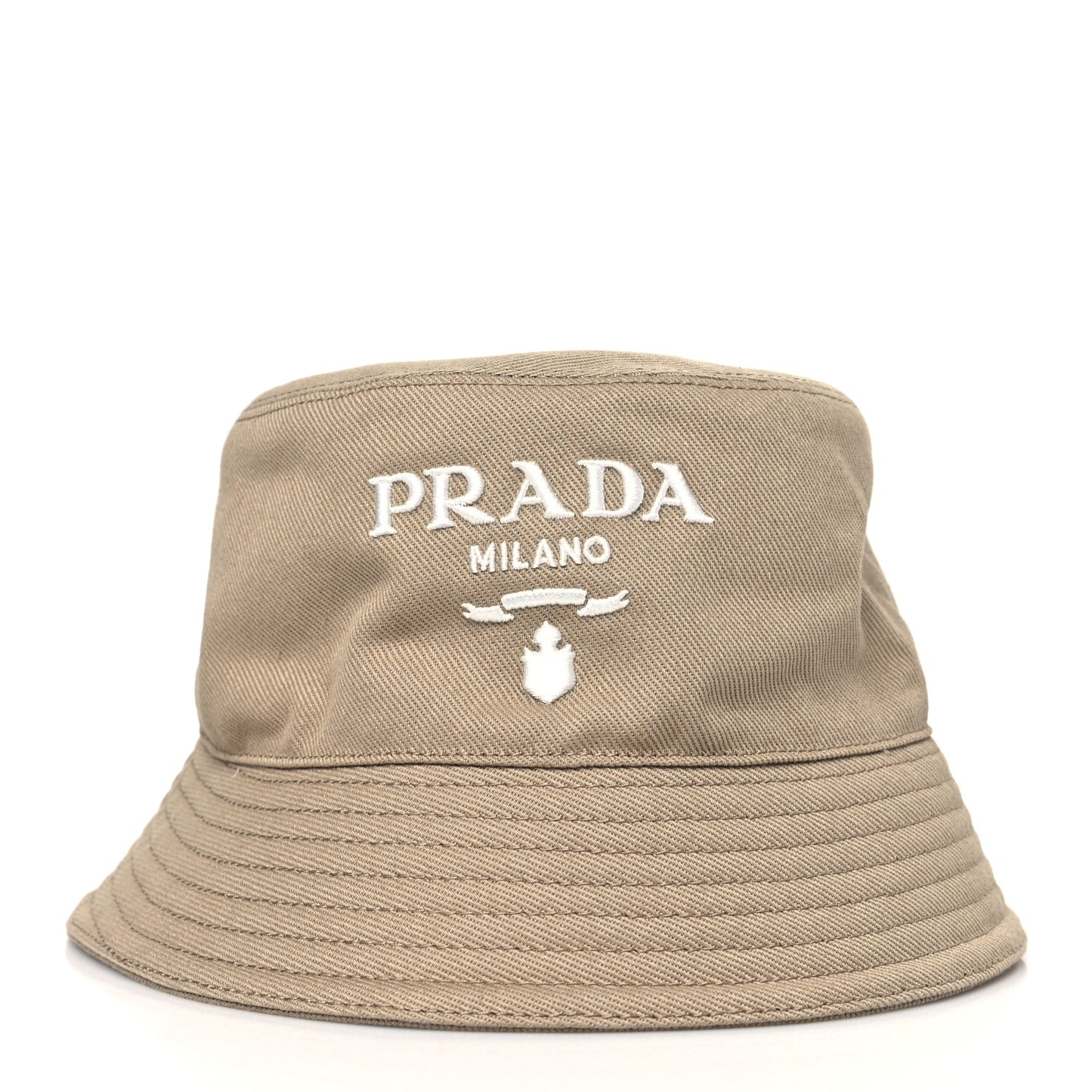 Re-Nylon Logo Embroidered Womens Bucket Hat S Kaki