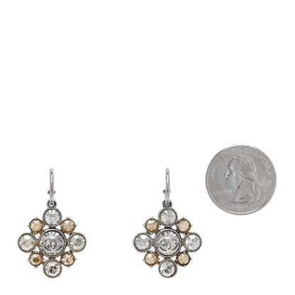 Chanel Crystal CC Dangle Earrings Silver 2 of 5