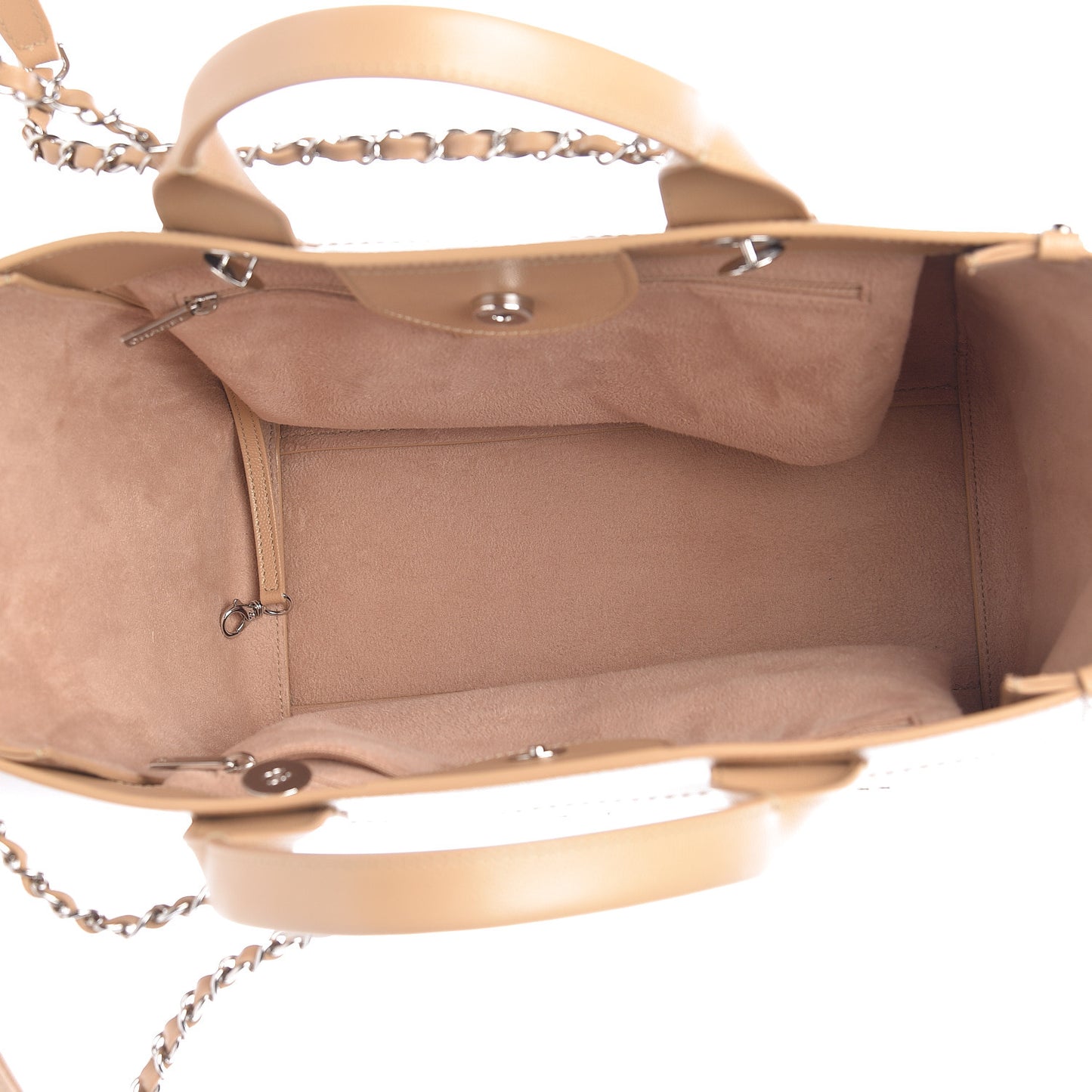 Caviar Small Studded Deauville Tote Beige