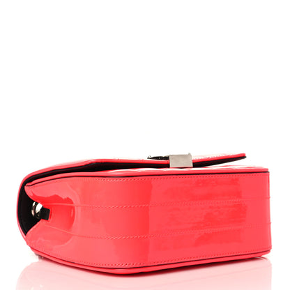 Saint Laurent Patent Calfskin Matelasse Monogram Small Vicky Chain Bag Neon Pink 3 of 9