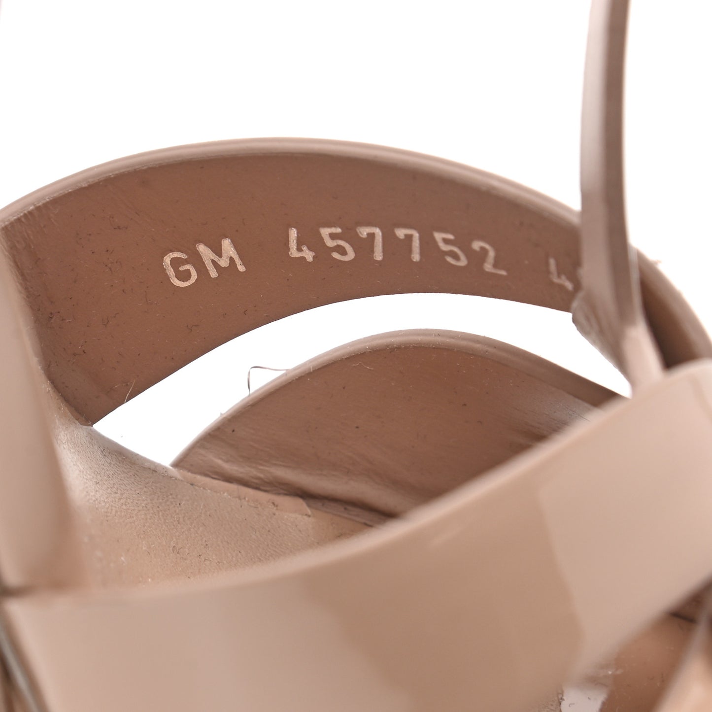 Patent Tribute 105 Platform Sandals 40 Nude Powder