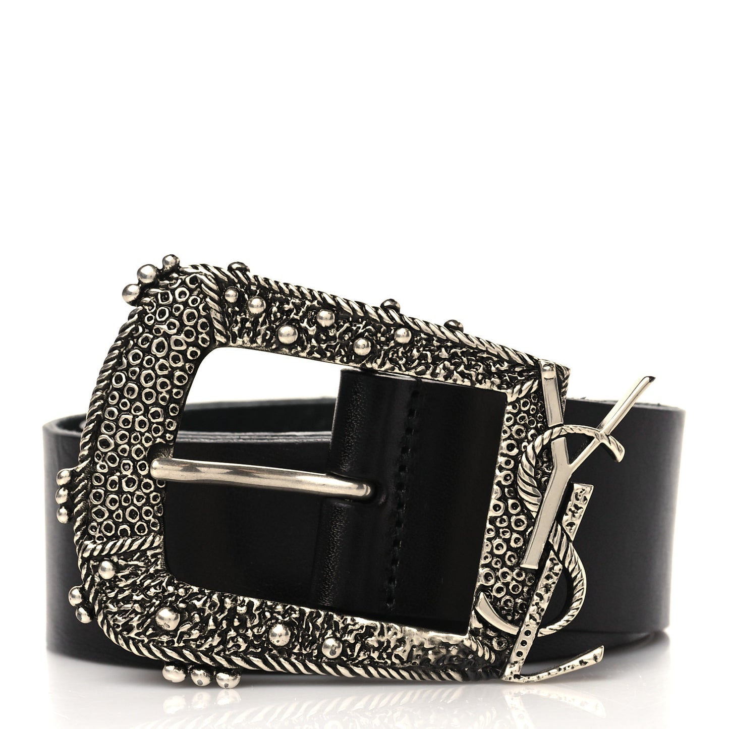 Calfskin Monogram Cheyenne Belt 85 Black