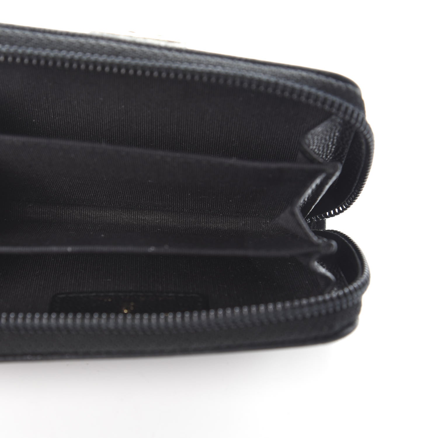 Chanel Caviar Quilted Boy Zip Around Coin Purse Wallet Black 5 of 7