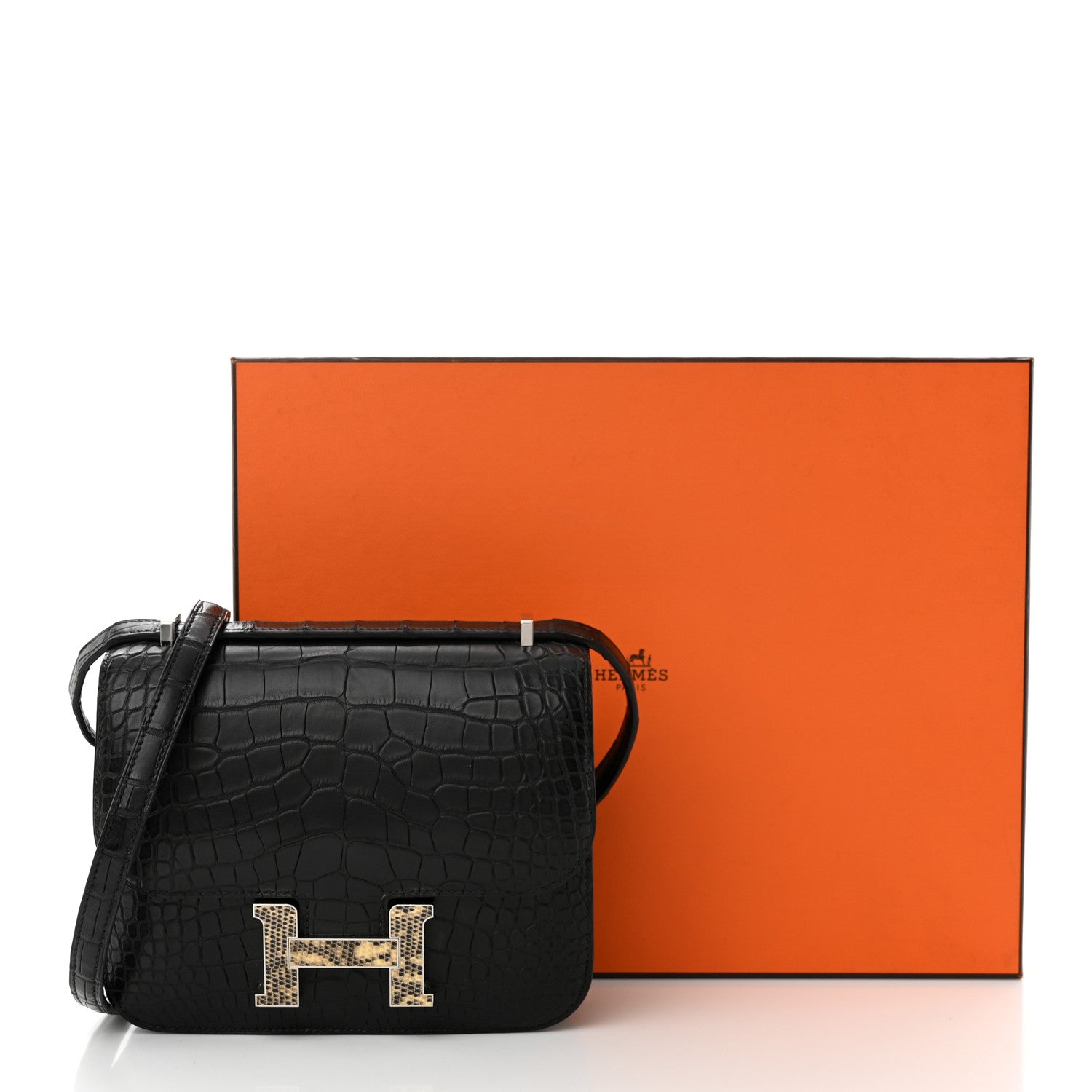 Hermes Matte Alligator Lizard Constance 18 Black Ombre 12 of 13