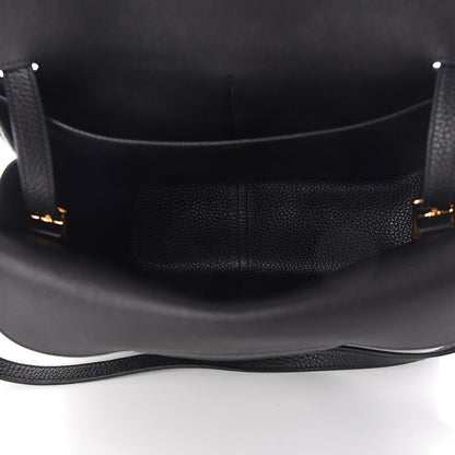 Hermes Taurillon Clemence Halzan 31 GM Black 6 of 12