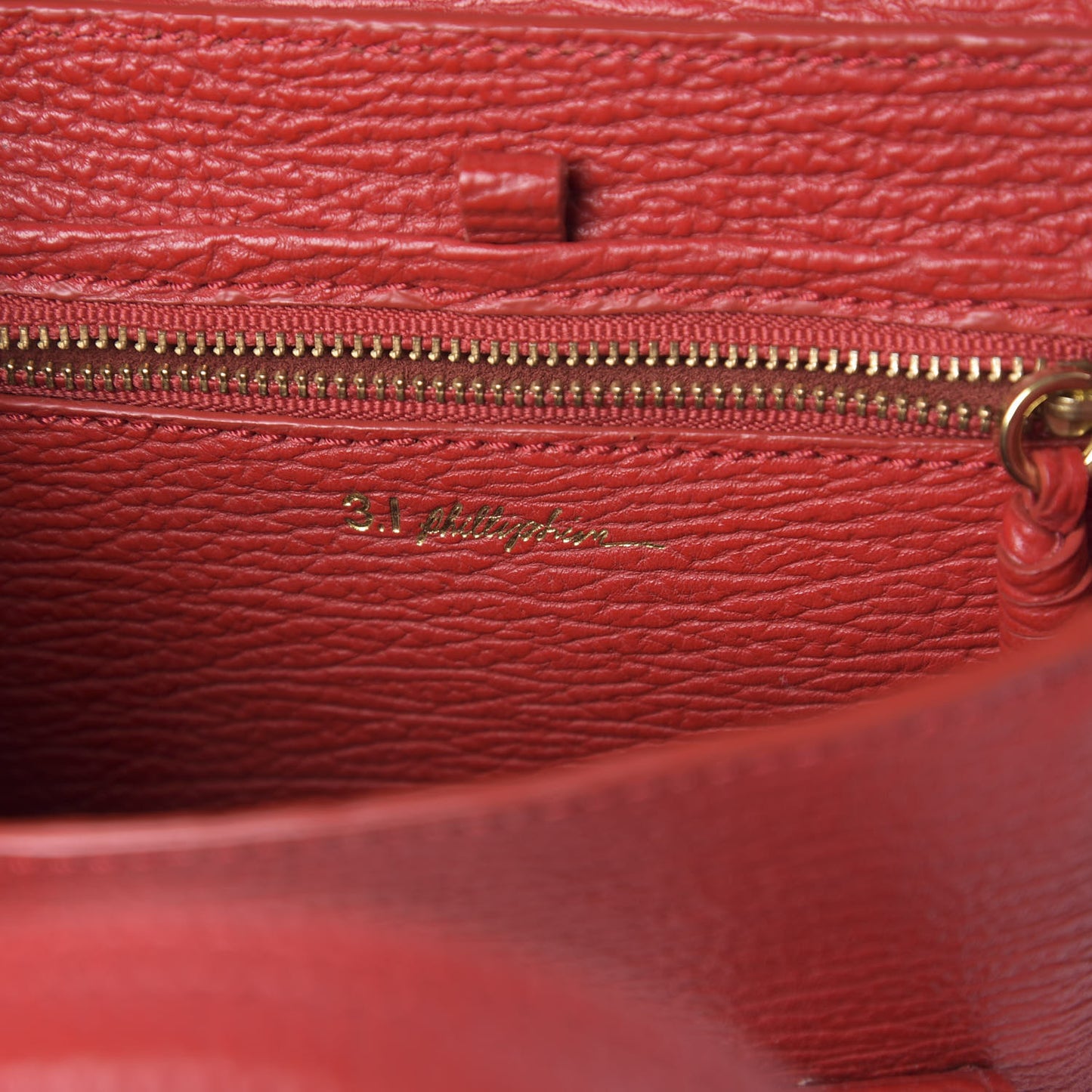 3.1 Textured Calfskin Mini Pashli Satchel Red