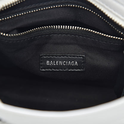 Balenciaga Matte Supple Lambskin Crocodile Embossed Classic Silver Hardware Mini City White 6 of 10