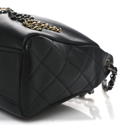 Chanel Calfskin Chain 20s Signature Hobo Black 10 of 12
