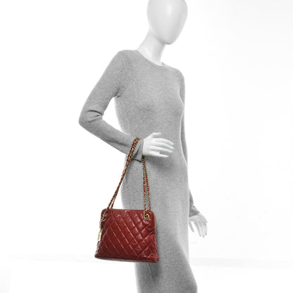 Chanel Lambskin Quilted Shoulder Bag Red 2 of 7