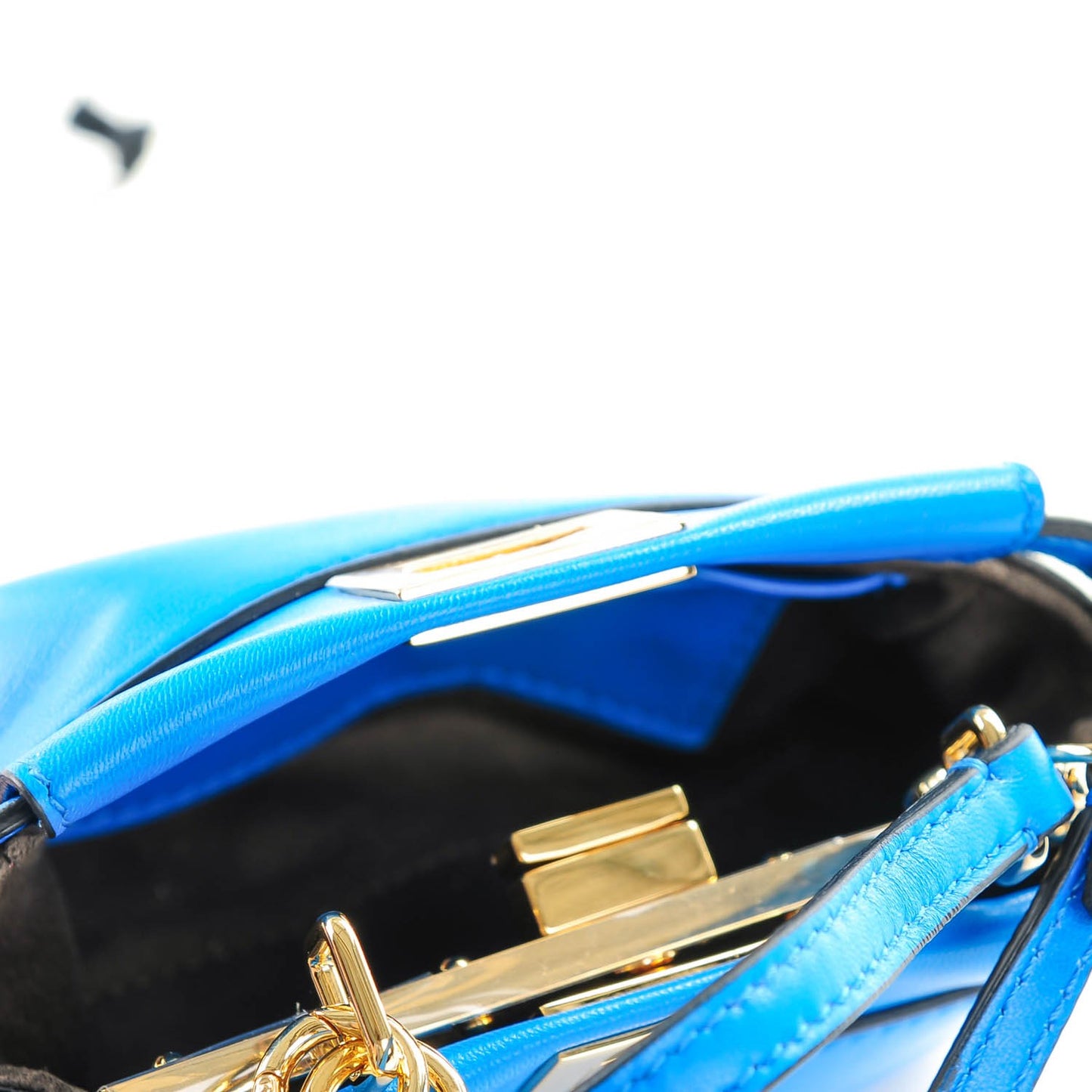 Shiny Nappa Micro Peekaboo Iconic Satchel Blue Royal
