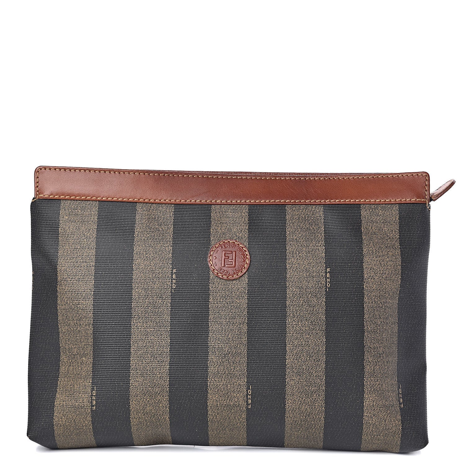 Fendi Pequin Spalmati Pouch Tobacco Beige 1 of 13