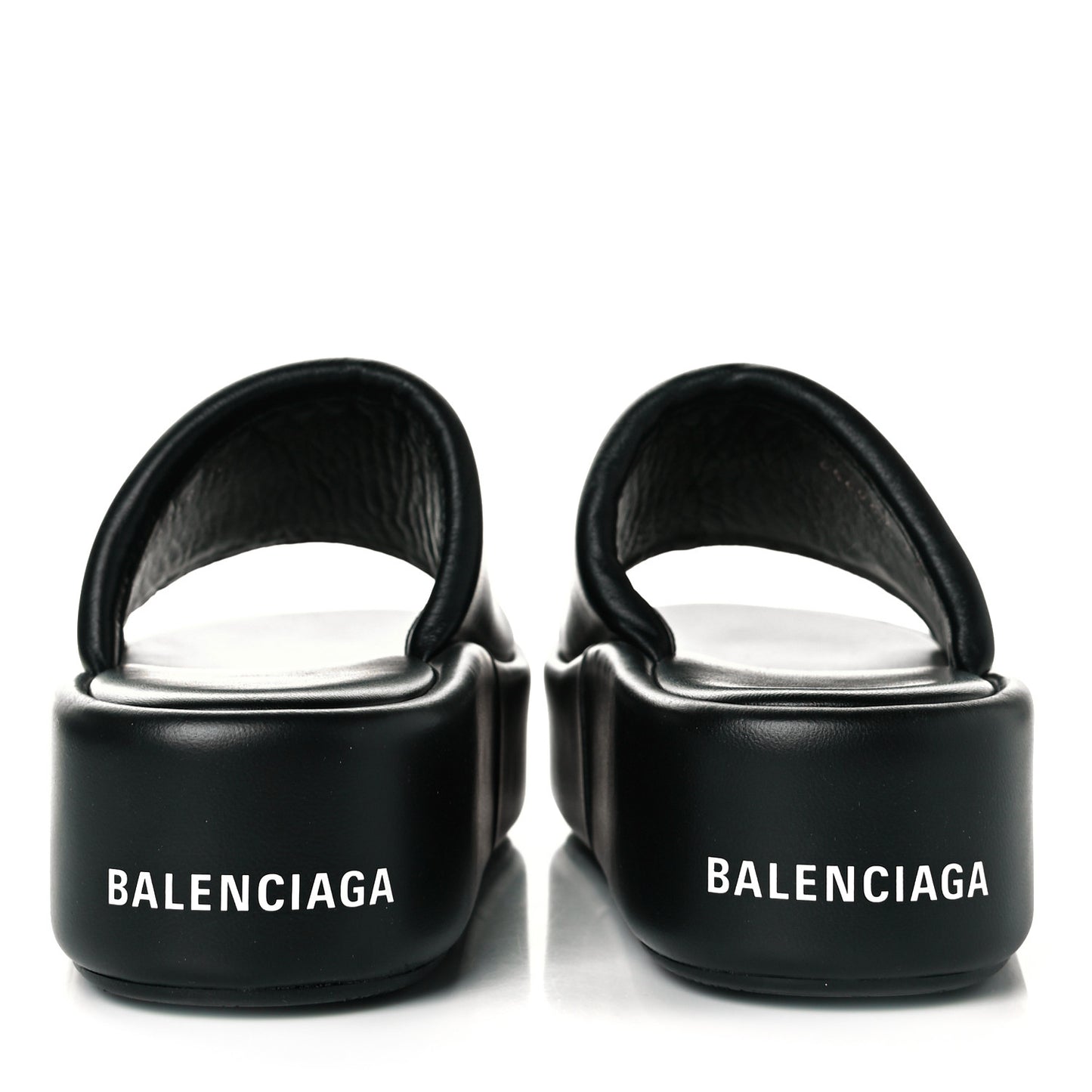 Smooth Nappa Logo Rise Platform Sandals 37 Black White