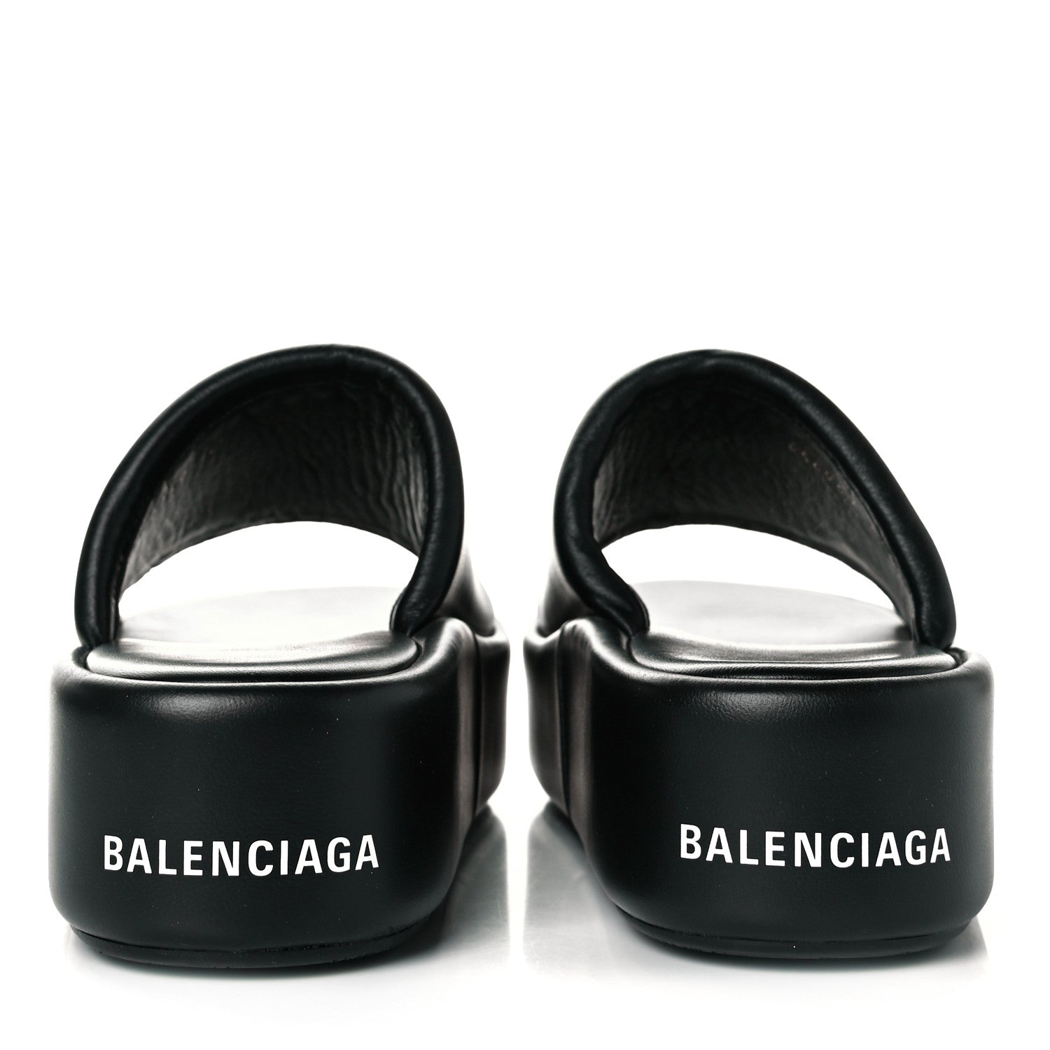 Balenciaga Smooth Nappa Logo Rise Platform Sandals 37 Black White 5 of 8