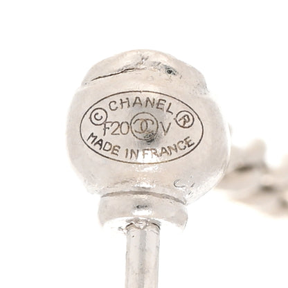 Chanel Baguette Crystal CC Drop Earrings Silver 4 of 5
