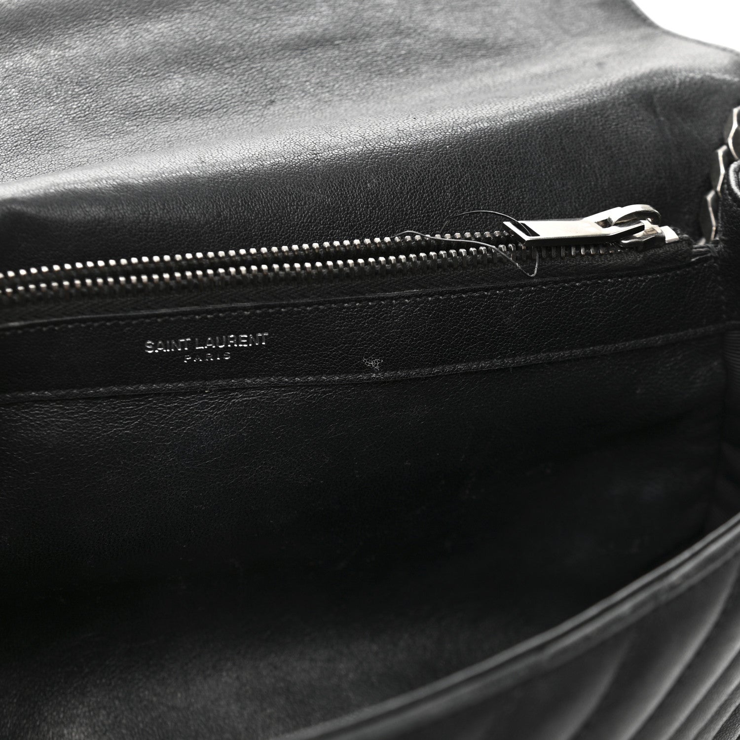 Saint Laurent Sheepskin Matelasse Chevron Monogram Large College Satchel Black 11 of 17