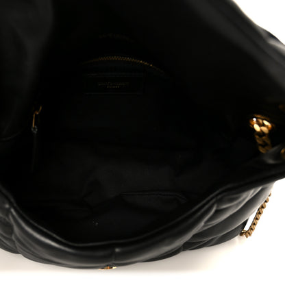 Saint Laurent Lambskin Quilted Small Loulou Puffer Monogram Chain Satchel Black 5 of 11