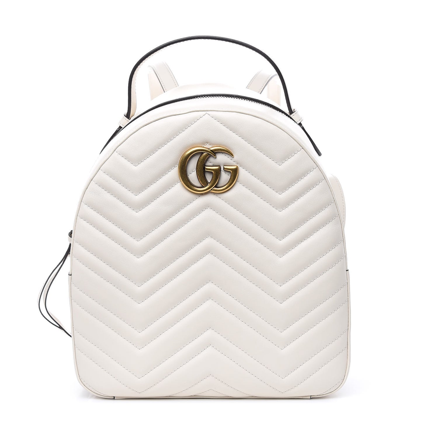 Calfskin Matelasse GG Marmont Dome Backpack White