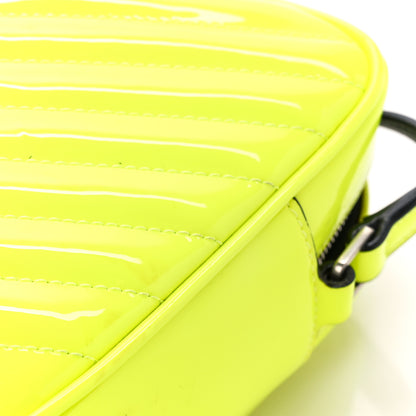 Saint Laurent Patent Calfskin Matelasse Monogram Lou Camera Bag Neon Yellow 11 of 13