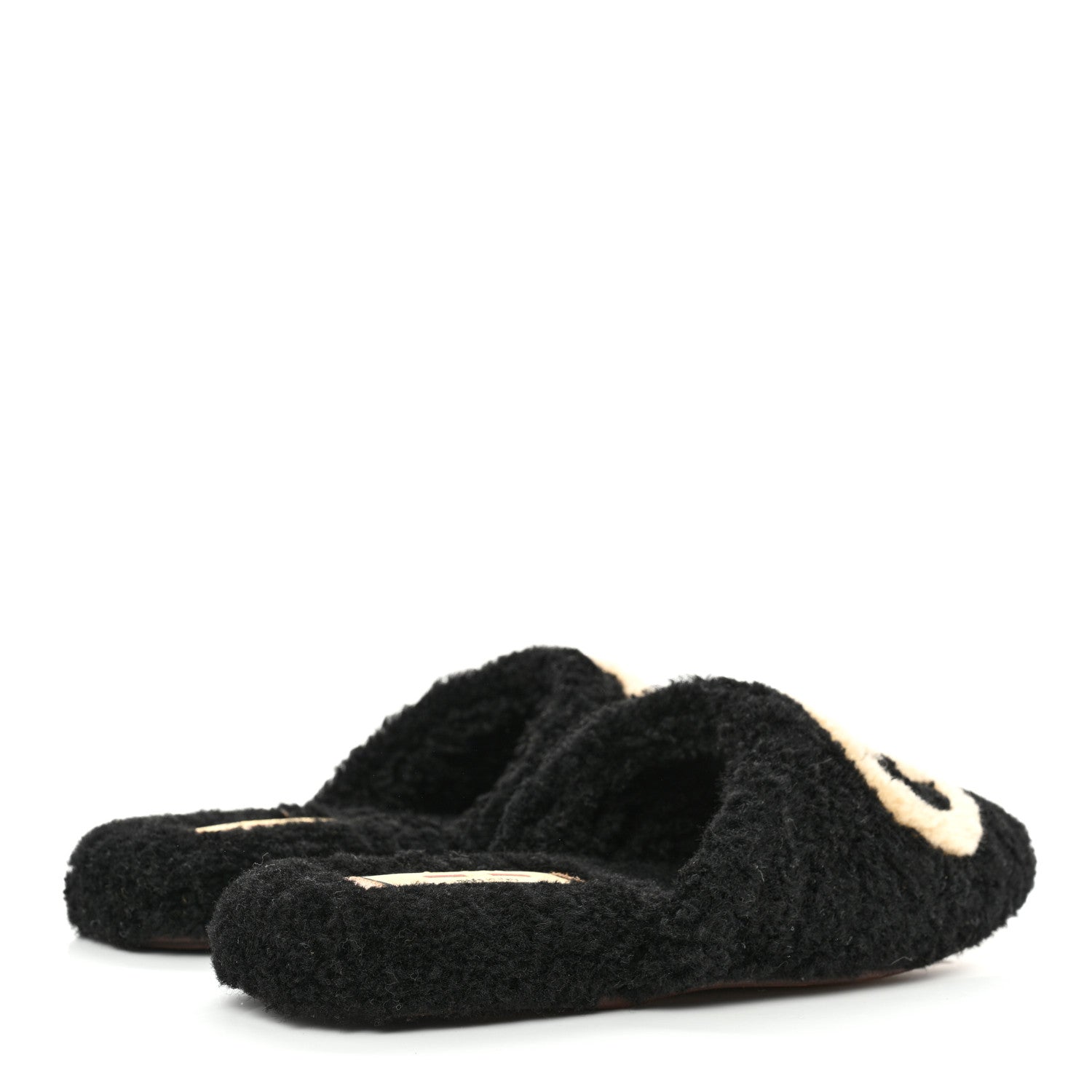 Gucci Shearling Interlocking G Womens Eileen Slippers 36 Black Butterscotch 4 of 9