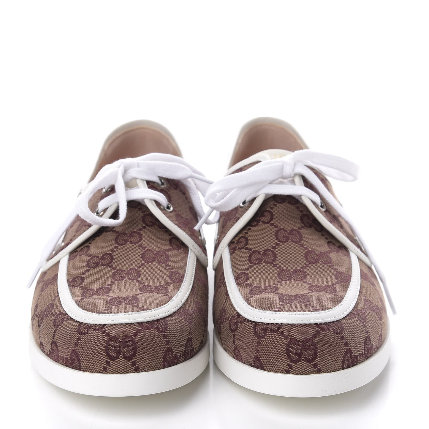 Monogram Mens Boat Shoes 9 Sahara Rubino White