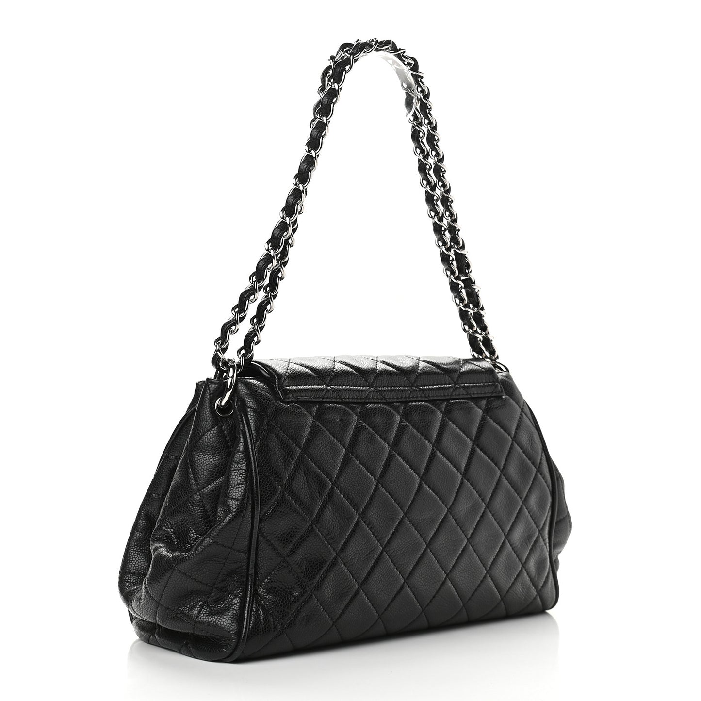 Caviar Quilted Timeless Accordion Flap Black