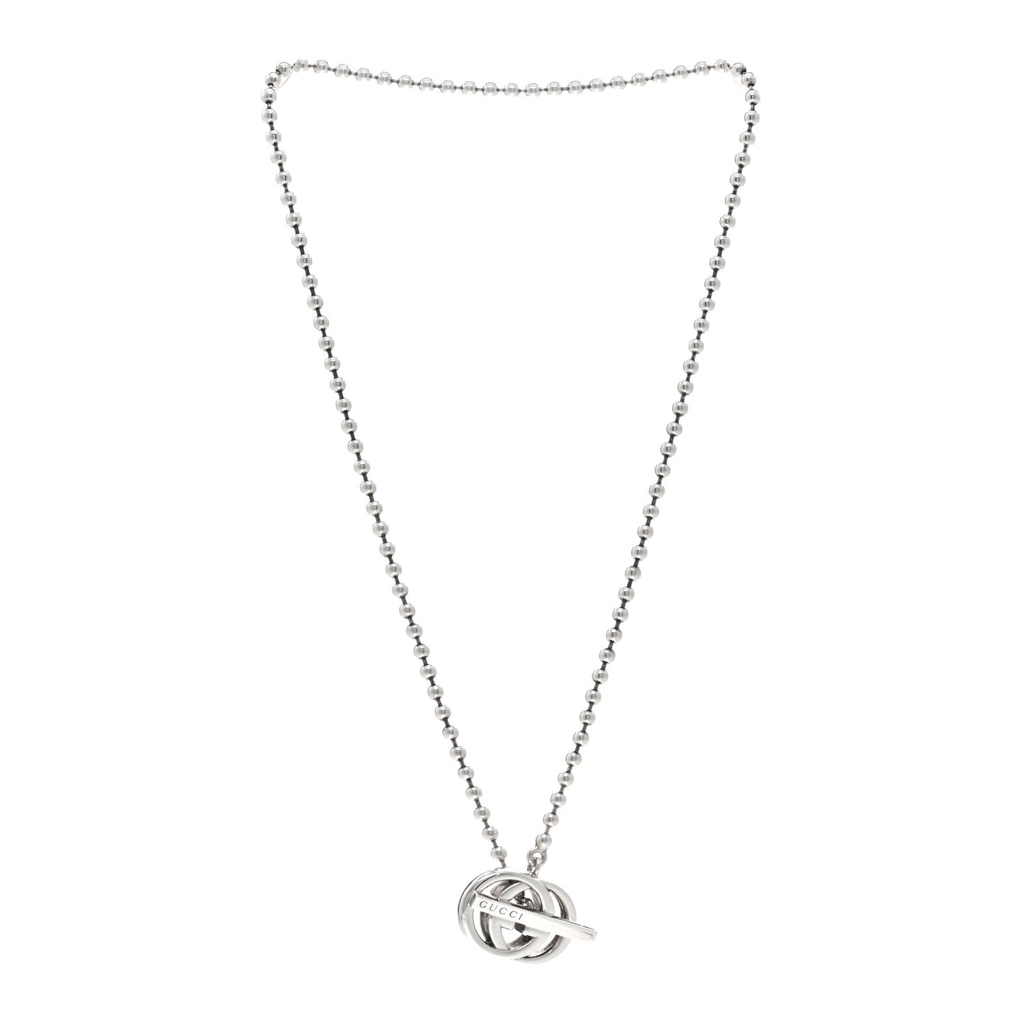 Sterling Silver Interlocking G Brit Toggle Necklace
