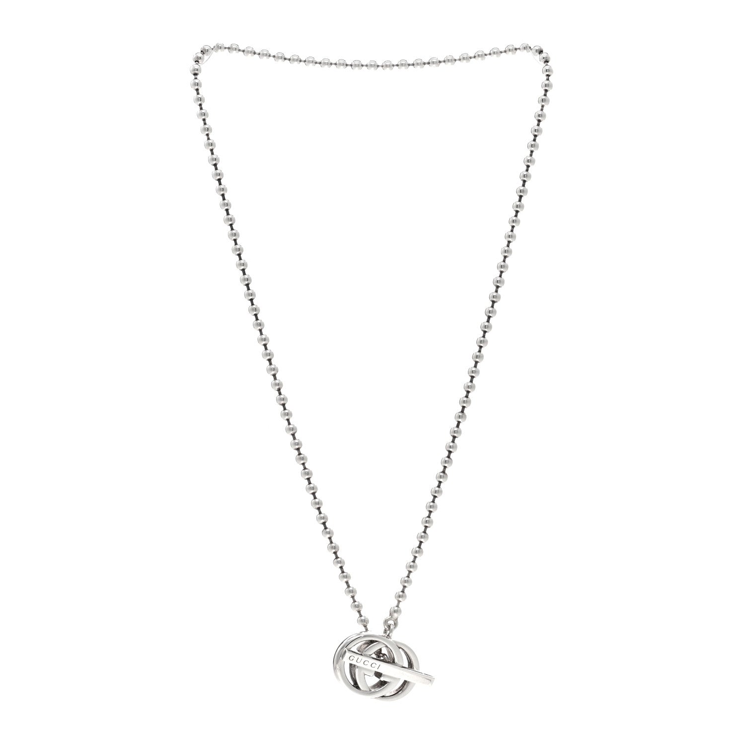 Gucci Sterling Silver Interlocking G Brit Toggle Necklace 3 of 5