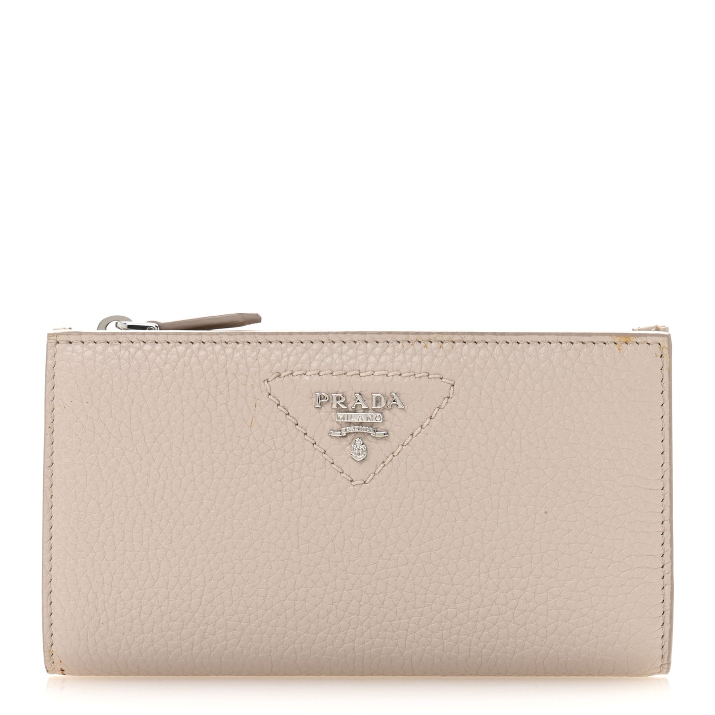 Vitello Daino Triangle Continental Zip Wallet Ninfea