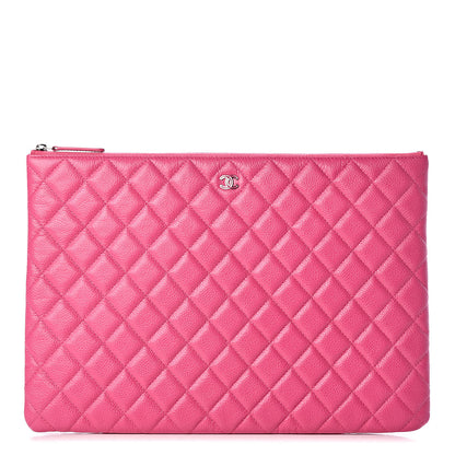 Chanel Caviar Quilted Large Cosmetic Case Pink 1 of 9