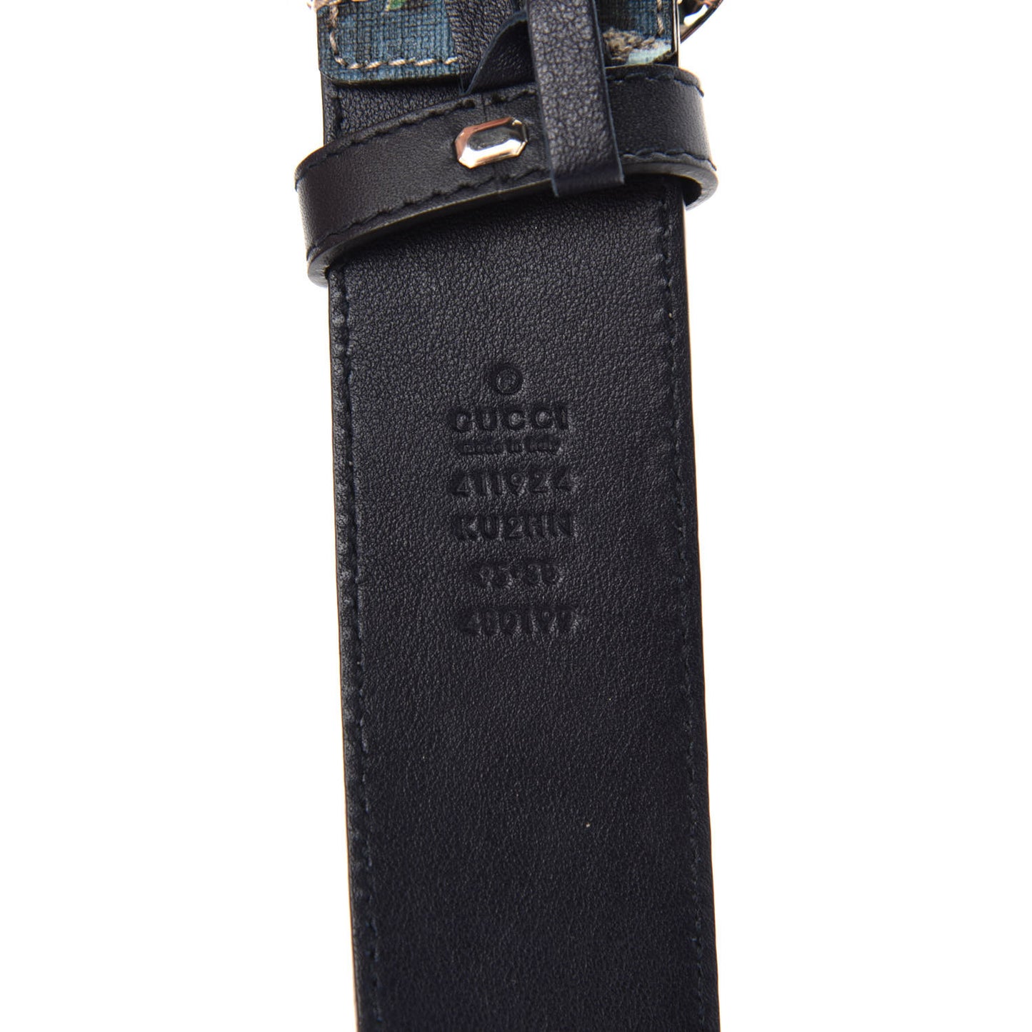 GG Supreme Monogram Blooms Interlocking G Belt 95 38 Beige Blue Navy