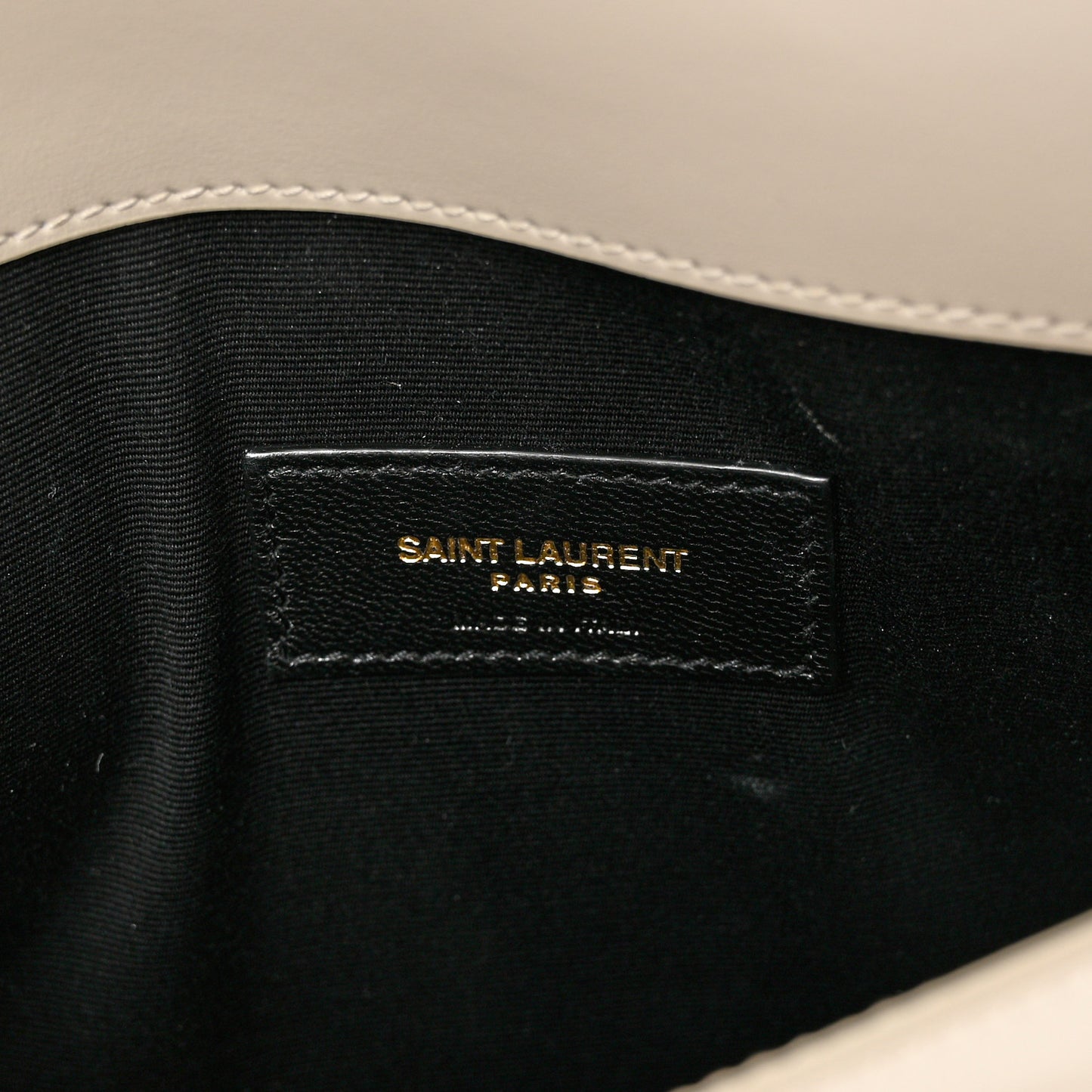 Smooth Shiny Calfskin Uptown Pouch Crema Soft
