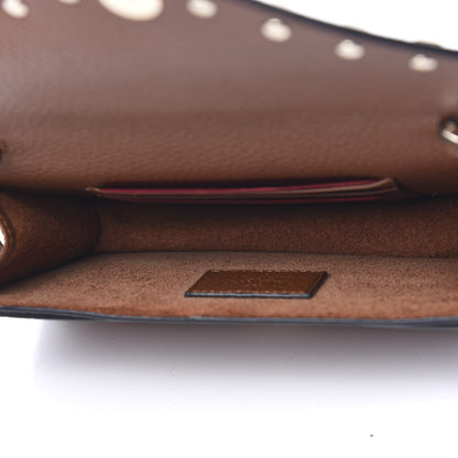 Valentino Garavani Pebbled Calfskin Rockstud Envelope Wallet on Chain Bright Cognac 4 of 8