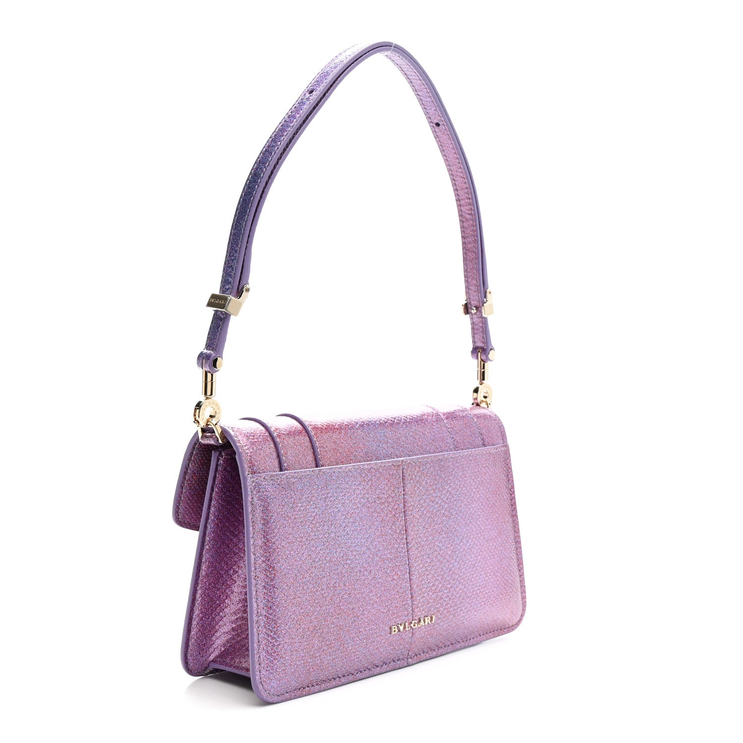 Bulgari Metallic Karung Serpenti Forever Shoulder Bag Sheer  Amethyst 4 of 11