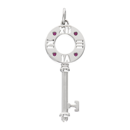 Tiffany 18K White Gold Ruby Atlas Pierced Key Pendant 1 of 5