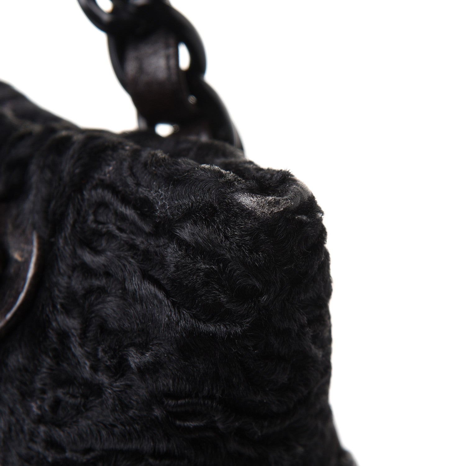 Chanel Persian Lamb Fur Tote Black 9 of 10