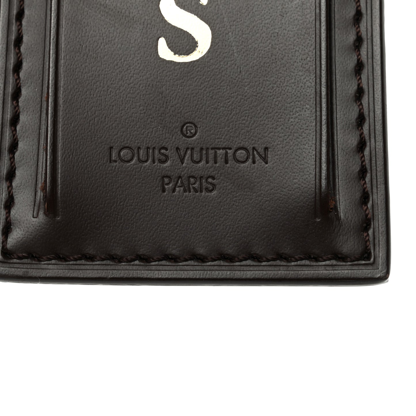 Calfskin Luggage Tag Ebene